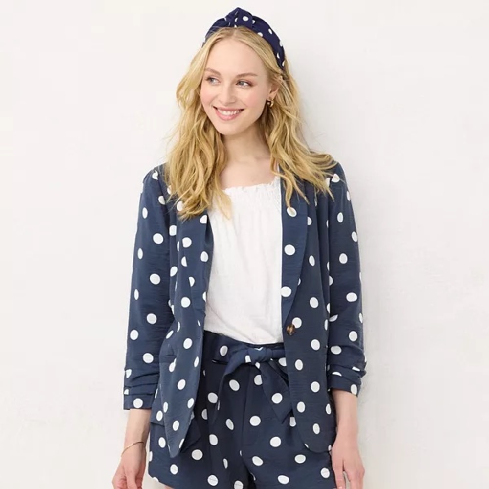 Lauren Conrad Ruched Sleeve Blazer